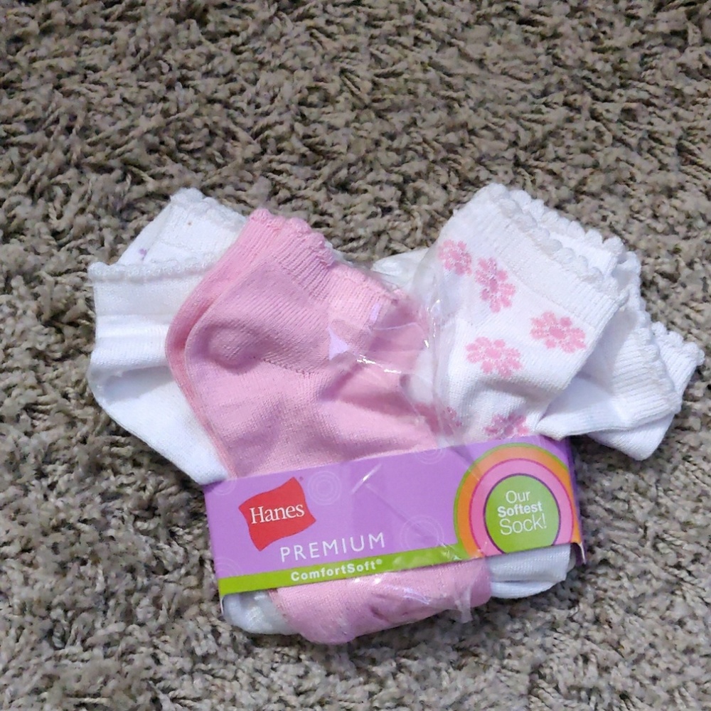 Hanes Premium Girls 5PK Super Soft Low Cut Socks